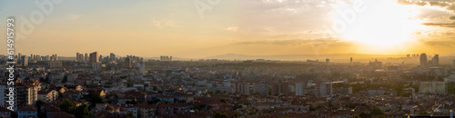 Panoramic view of Ankara city center. photo