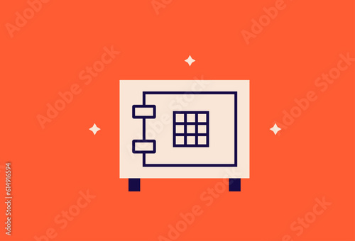 Safe money illustration in flat style design. Vector illustration. 