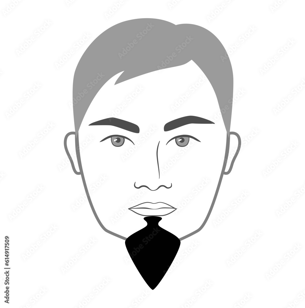 Van Dyke with Soul Patch Beard style men in face illustration Facial hair. Vector portrait male Fashion template flat barber collection set. Stylish hairstyle isolated outline on white background. Van Dyke with Soul Patch Beard style men in face illustration Facial hair. Vector portrait male Fashion template flat barber collection set. Stylish hairstyle isolated outline on white background.