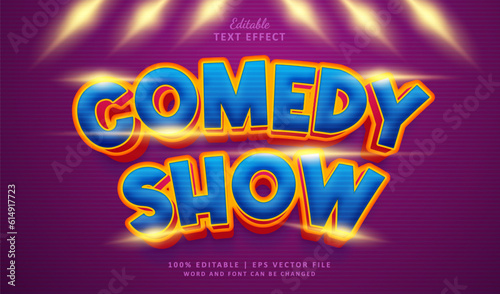 comedy show text effect style. Editable text effect style 3d.