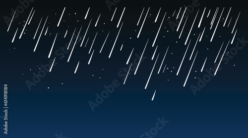 Falling stars vector illustration on night sky background. Falling stars wallpaper 