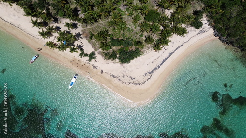 Playa Ermitano, El Valle, Samana, beach in Dominican Republic. Aerial drone photo.