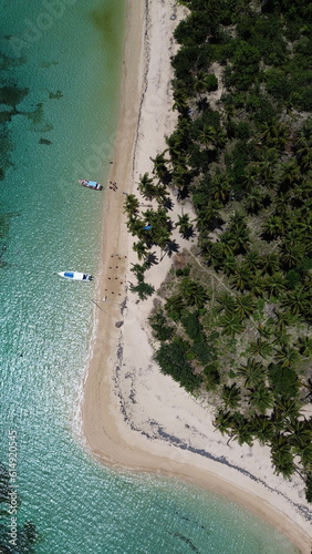 Playa Ermitano, El Valle, Samana, beach in Dominican Republic. Aerial drone photo.
