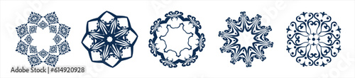 Mandala circle ornament decoration pattern set vector. For graphic design decoration.