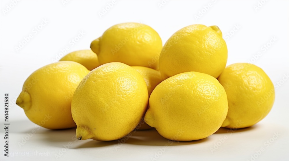 Lemon grape on white background. Created with Generative AI technology. Lemon grape on white background. Created with Generative AI technology.