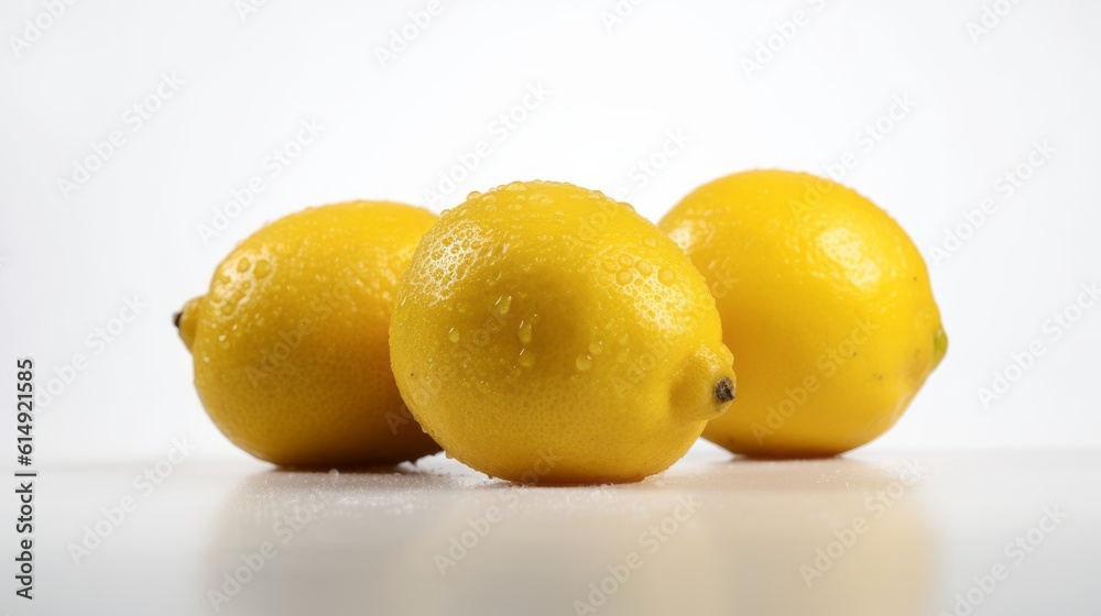 Lemon grape on white background. Created with Generative AI technology. Lemon grape on white background. Created with Generative AI technology.