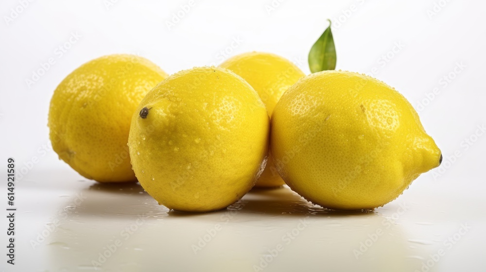Lemon grape on white background. Created with Generative AI technology. Lemon grape on white background. Created with Generative AI technology.