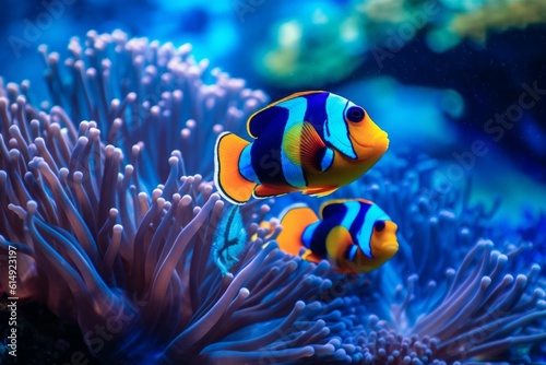 Very beautiful marine fish in their natural habitat. AI generated, human enhanced.
