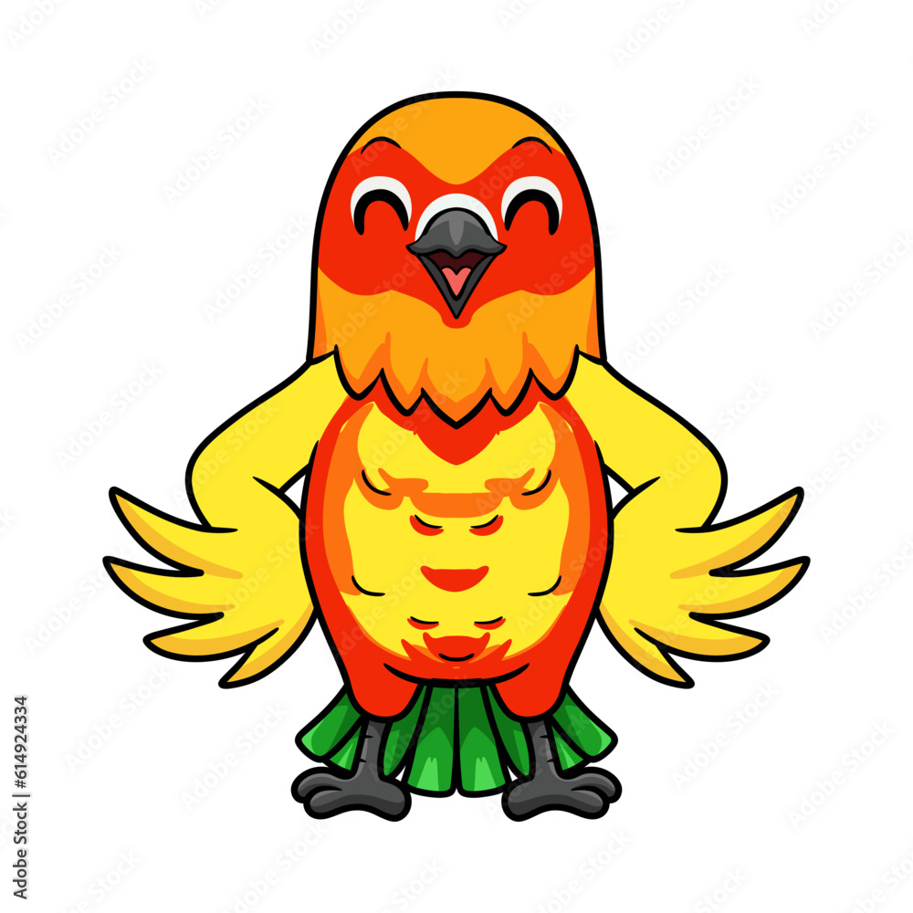Cute yellow and green parrot lovebird cartoon Cute yellow and green parrot lovebird cartoon