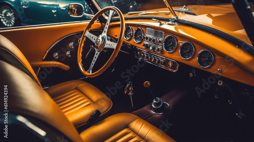 Classic car interior with expensive leather seats © didiksaputra
