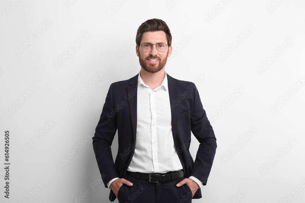 Portrait of handsome man in glasses on white background Portrait of handsome man in glasses on white background