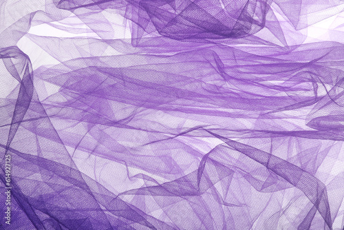 Canvas Print Beautiful purple tulle fabric as background, top view
