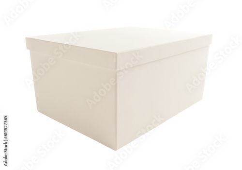 Blank White Box with Lid Mock Up Isolated - Transparent PNG.
