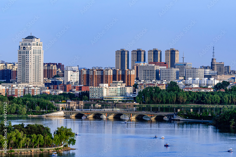 The scenery of Nanhu Park in Changchun, China in summer The scenery of Nanhu Park in Changchun, China in summer