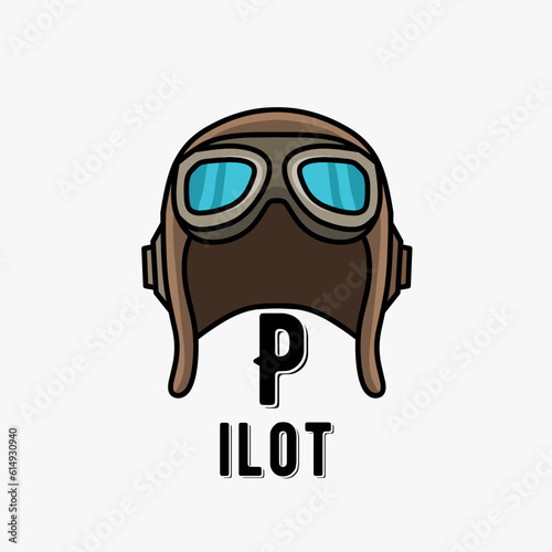 illustration vector of vintage pilot hat with glasses perfect for print and editable 