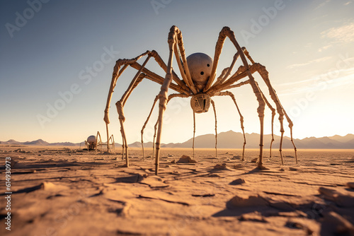 Giant spider in a desert. fantasy or sci-fi concept.  © Dinusha