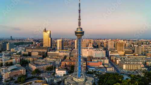 Morning view of Jilin Radio and TV Tower in Changchun, China