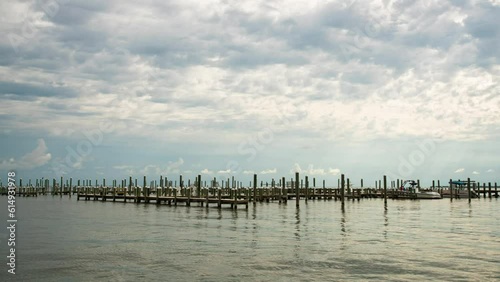 lake and sky and docks, time lapse video