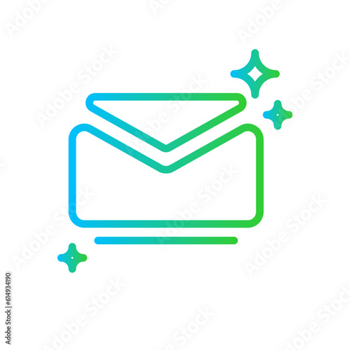 Chat e-commerce icon with green and blue gradient outline style. new, icon, chatgpt, computer, open, chat gpt, background. Vector Illustration