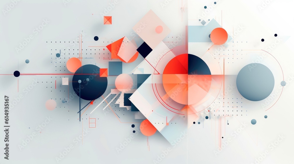 Obraz premium Scientific future technology. Abstract geometric for business presentation. flyer, poster, network technology communication background, Generative AI illustration