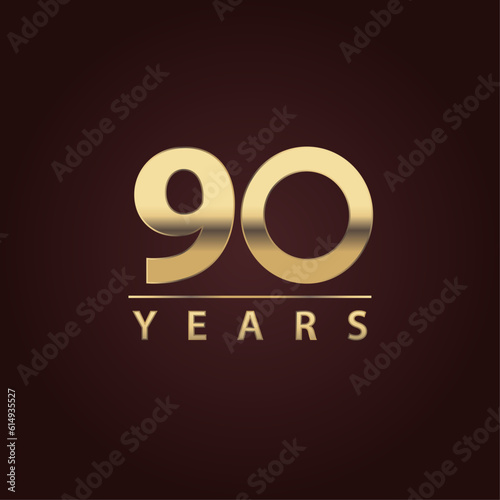 90 years symbol for commemorations and celebrations for events. number for companies. 90 years logo. commemorative date.