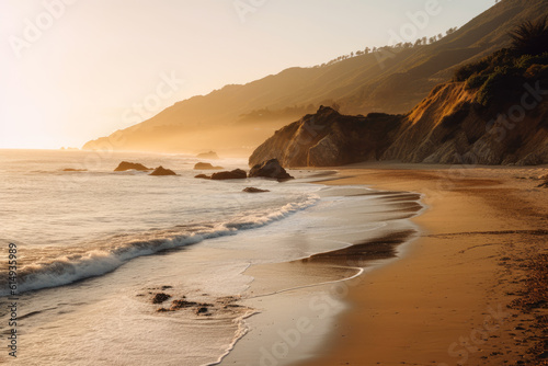 Beach and ocean at sunset