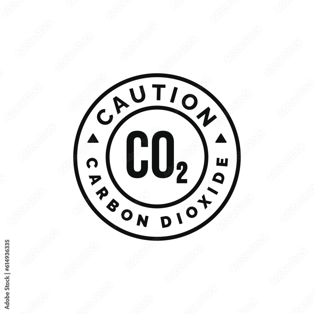 Carbon dioxide caution warning symbol design vector