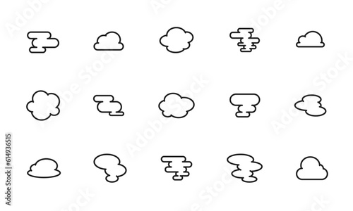 雲のアイコンセット/霞/靄/曇り/イラスト/ベクター/要素
