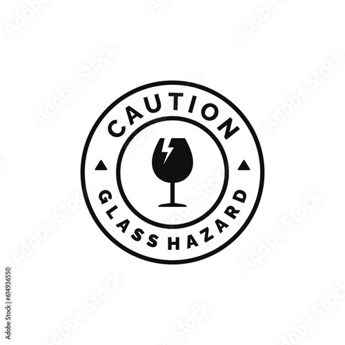 Glass hazard caution warning symbol design vector