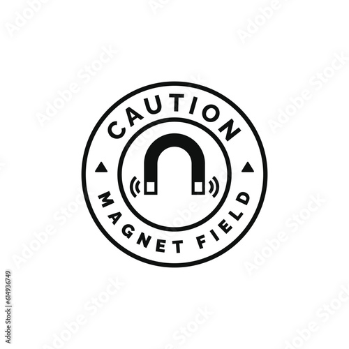 Strong magnetic field caution warning symbol design vector