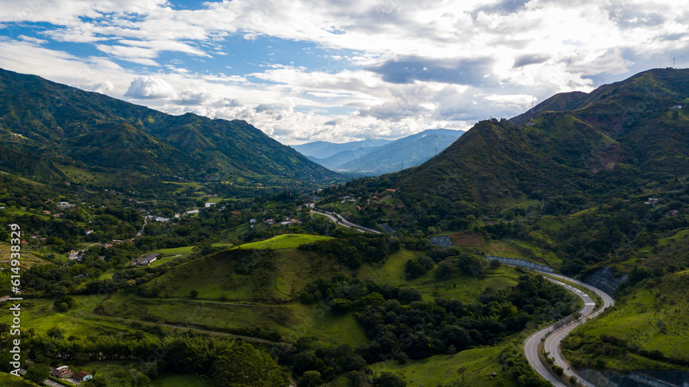 landscape with mountains and road landscape with mountains and road