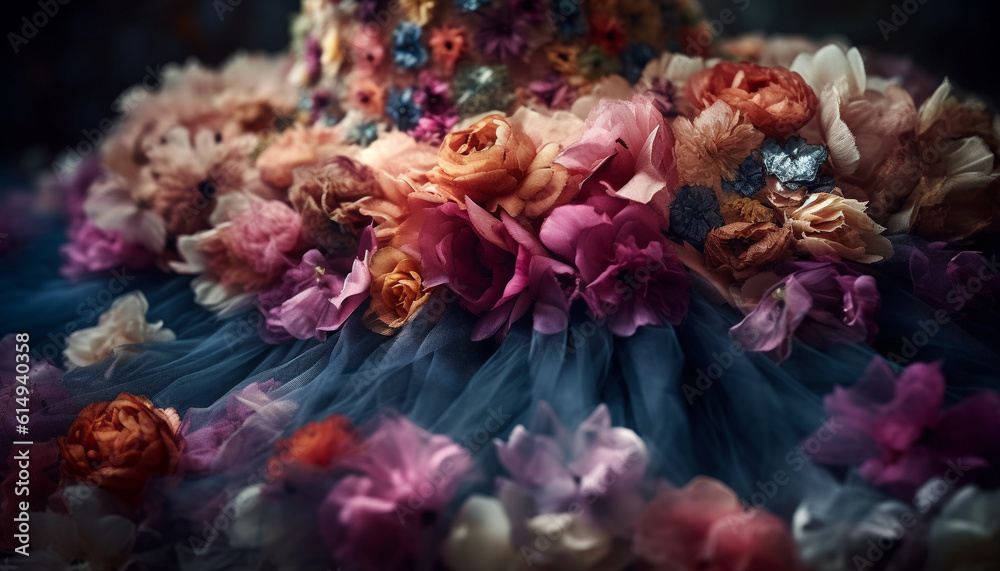 Obraz premium A stunning bouquet of multi colored flowers, a gift of love generated by AI