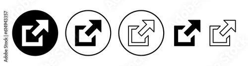 External link icon vector. hyperlink chain symbol. download, share,