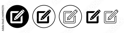 Edit icon vector. edit document sign and symbol. pencil