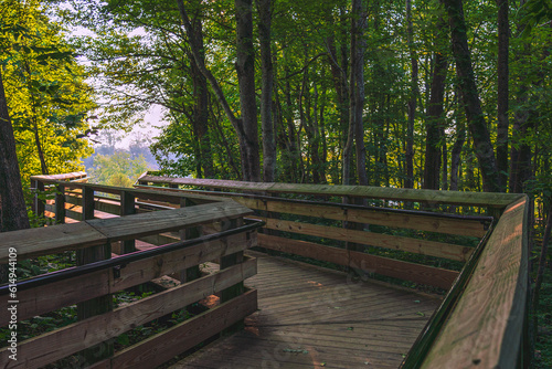 Wooden walkways through New River Gorge National Park! (ID: 614944109)