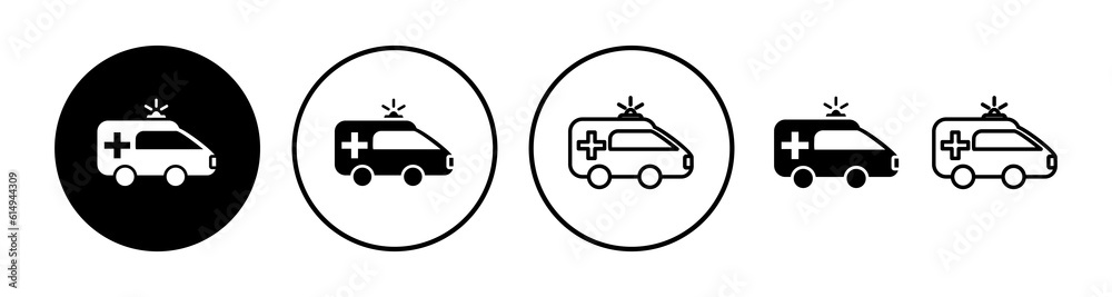 Ambulance icon vector. Ambulance car icon Ambulance icon vector. Ambulance car icon
