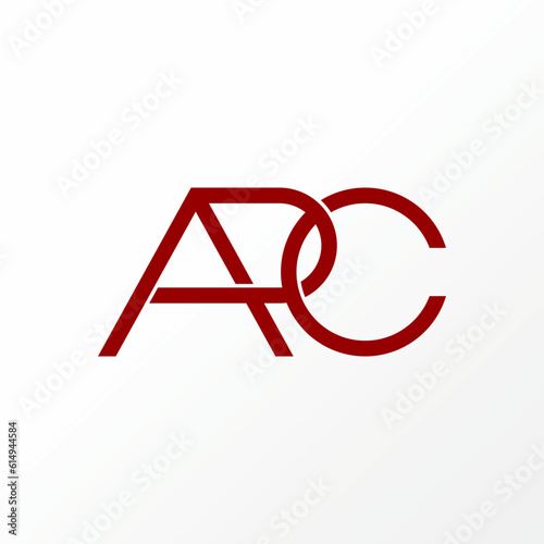 Logo design graphic concept creative abstract premium free vector stock letter ARC or APC font with merger connected. Related to typography monogram