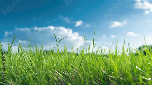 Capturing the Delicate Beauty of Green Grass and Blue Sky