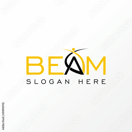 Logo design graphic concept creative abstract premium free vector stock letter BEAM font with active happy human. Related initial typography education