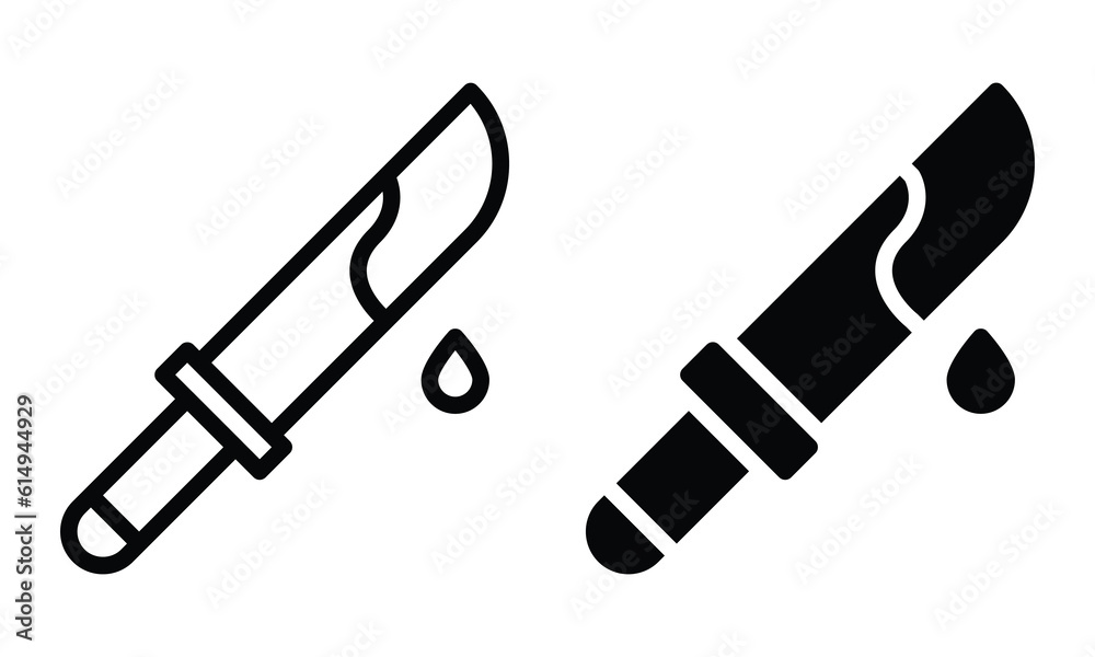 Murder icon with outline and glyph style. Murder icon with outline and glyph style.