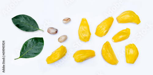 Jackfruit with isolated on white