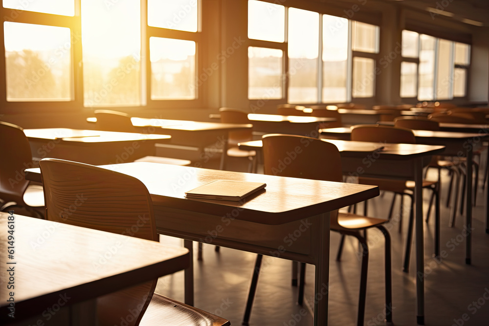 classroom during sunset