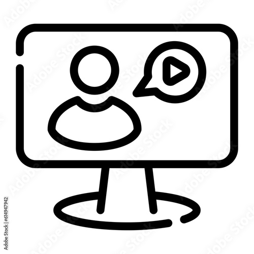 video call Line Icon