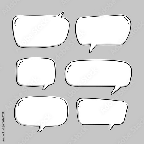Cuadro en lienzo Set of hand-drawn speech bubbles on a gray background