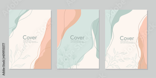 Book cover design with floral pattern. beautiful botanical abstract background. A4 size For school books, notebooks, diaries, flyers, planners, brochures, books, catalogs