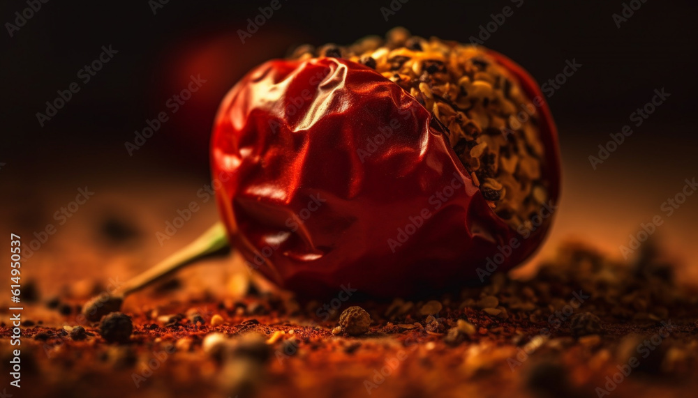 Organic berry dessert with chocolate and spice, a gourmet indulgence generated by AI Organic berry dessert with chocolate and spice, a gourmet indulgence generated by AI