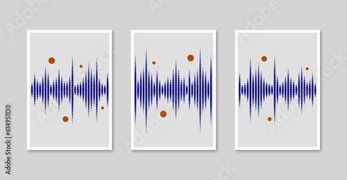 Abstract vibration poster set. Abstract art design for wallpaper, wall decor, cover, print card. Modern creative art background. Vector illustration.
