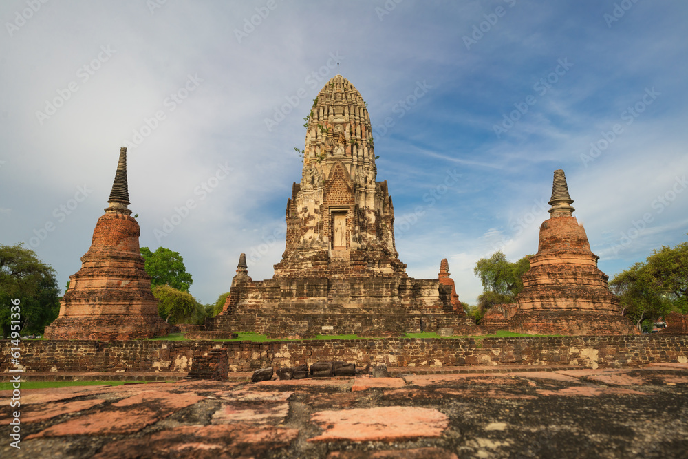 Fototapeta premium World Heritage site, Wat Ratchaburana, Ayutthaya Province in Thailand