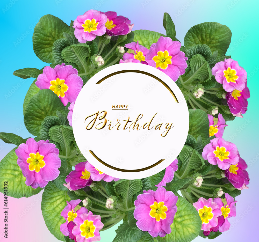 postcard , Internet banner  with a birthday greeting, with the inscription - happy birthday, 3d illustration