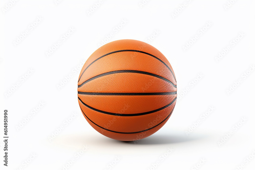 Basketball ball on a white background. Basketball sports equipment. Ai generative.